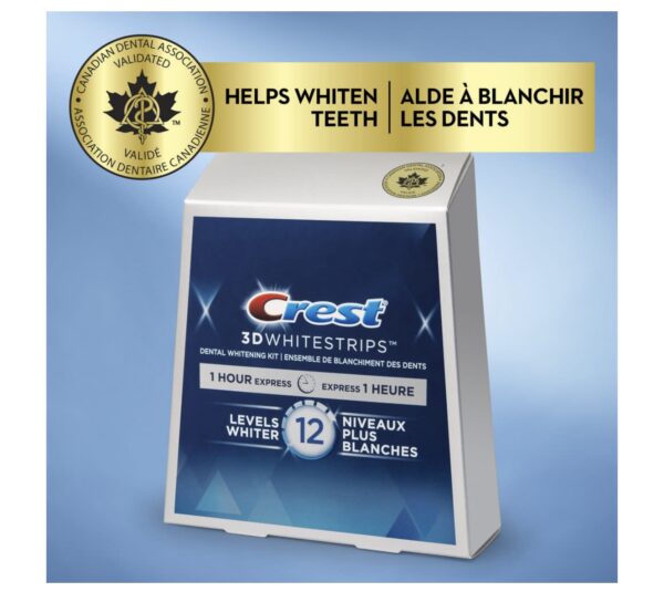 Bandes Crest 3d White Whitestrips Express 1 Heure (12 niveaux) - Image 3